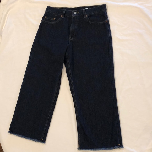 Levi’s wide leg raw hem culottes like ribcage jean - Picture 3 of 8